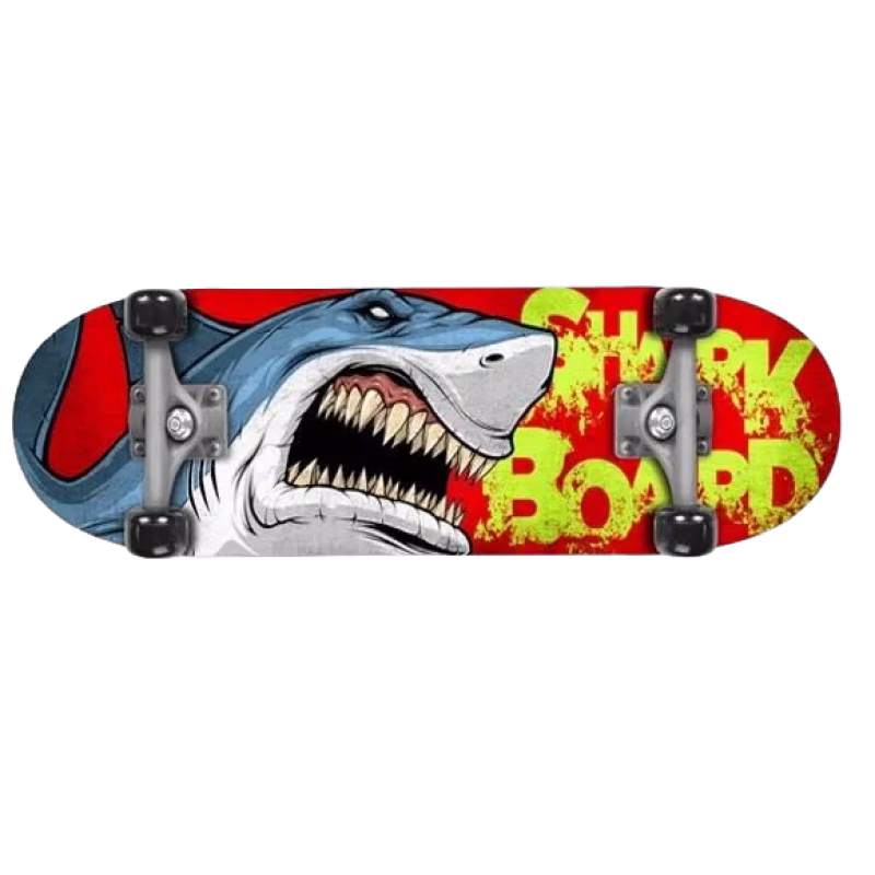 Skids Control skateboard med dubbelkick (SHARK)