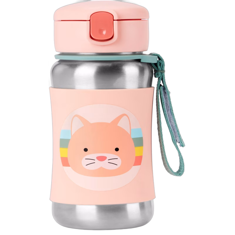 Skip Hop Zoo Sportflaska Katt, Ljusrosa