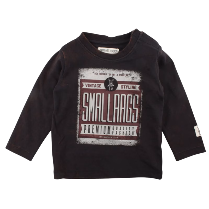 Small Rags Tröja Långärmad Danny, Jet Black Stl 62