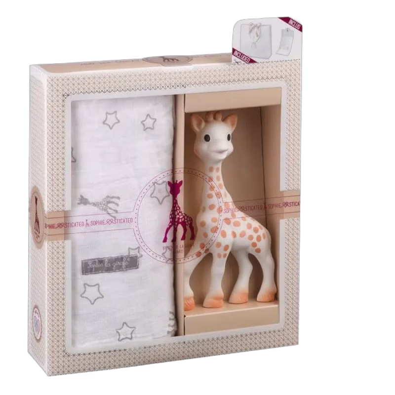 Sophie La Girafe Bitleksak + Muslinfilt 120x120 cm