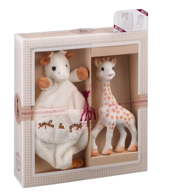 Sophie La Girafe Bitleksak + Snuttefilt med napphållare