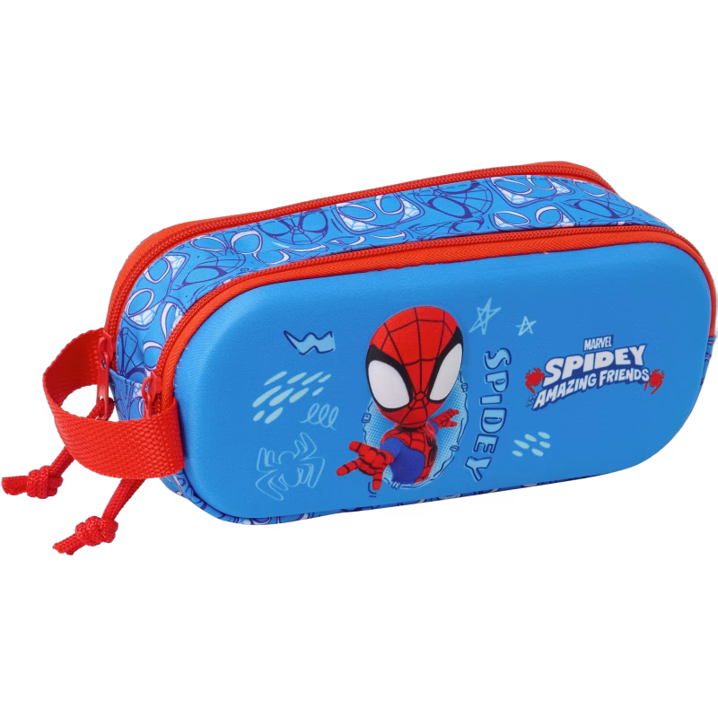 Spidey and His Amazing Friends 3D Dubbelpennfodral, Blå