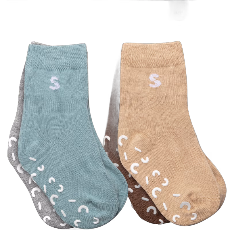 STUCKIES Strumpor Anti-slip 4-Pack, River, 19-21