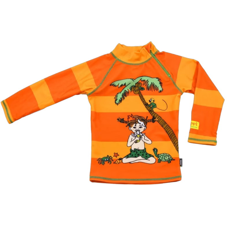Swimpy Pippi Långstrump UV-Tröja, Orange, 122-128