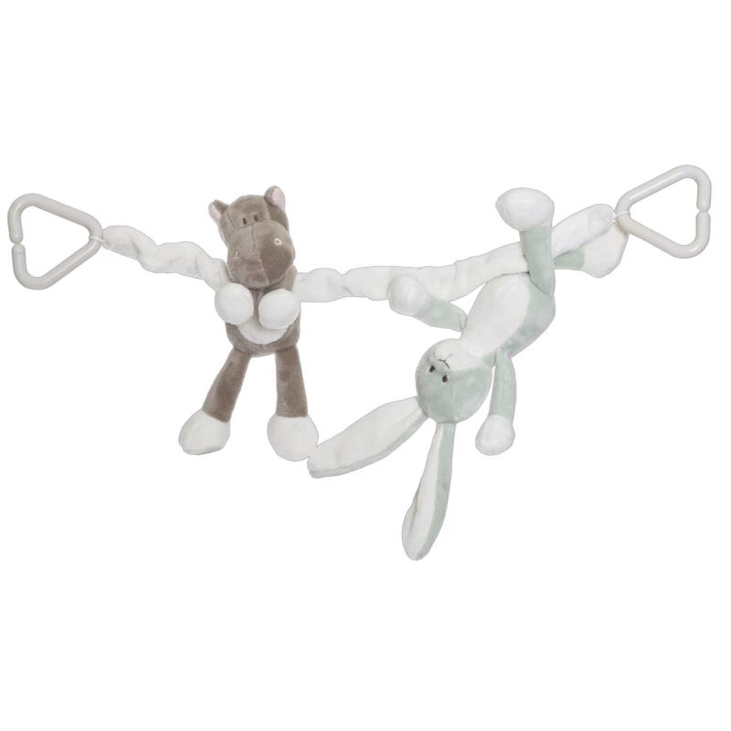 Teddykompaniet Diinglisar Vagnhänge kanin och flodhäst