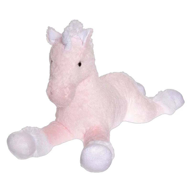 Teddykompaniet Liggande enhörning 100 cm (Rosa/vit)