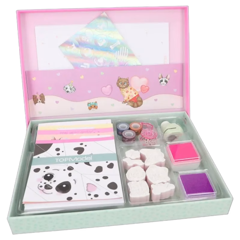 TOPModel Brevpapper i box Kitty and Doggy