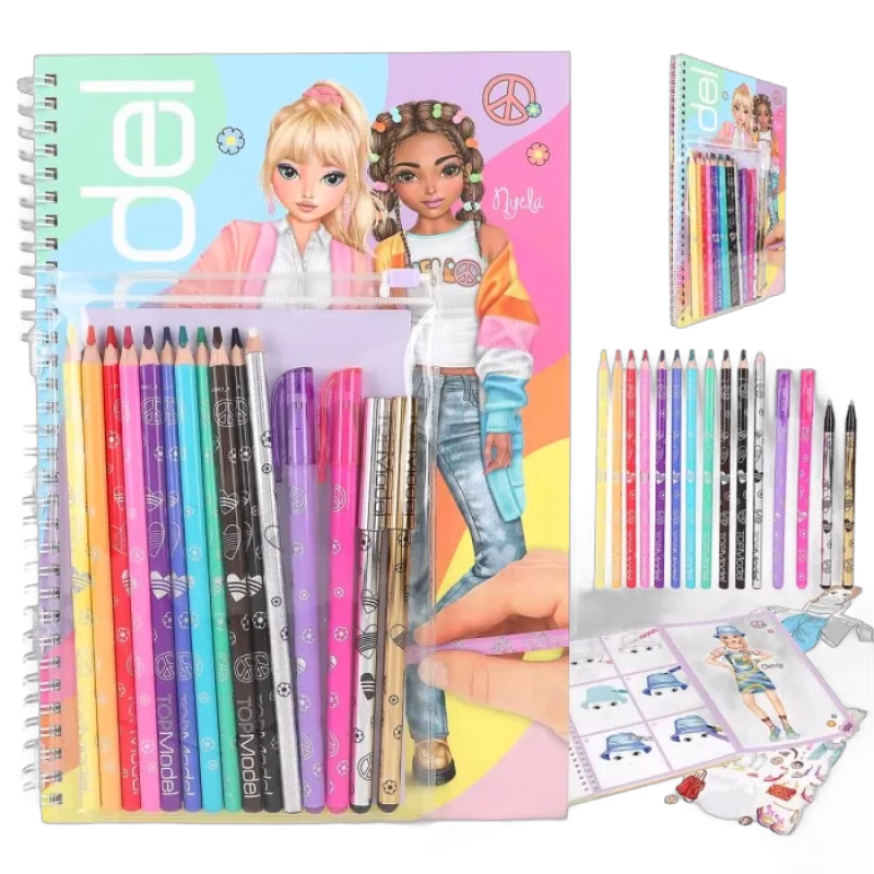 TOPModel Designbok med färgpennor