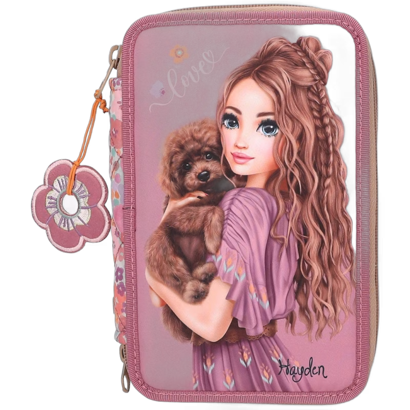 TOPModel Trippelpennfodral Blommig