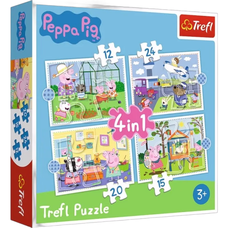 Trefl Greta Gris Pussel Holiday 4i1 (12-15-20-24-bitar)