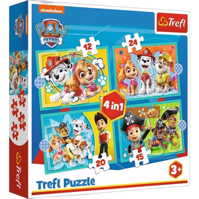 Trefl Paw Patrol Pussel Happy team 4i1 (12-15-20-24-bitar)