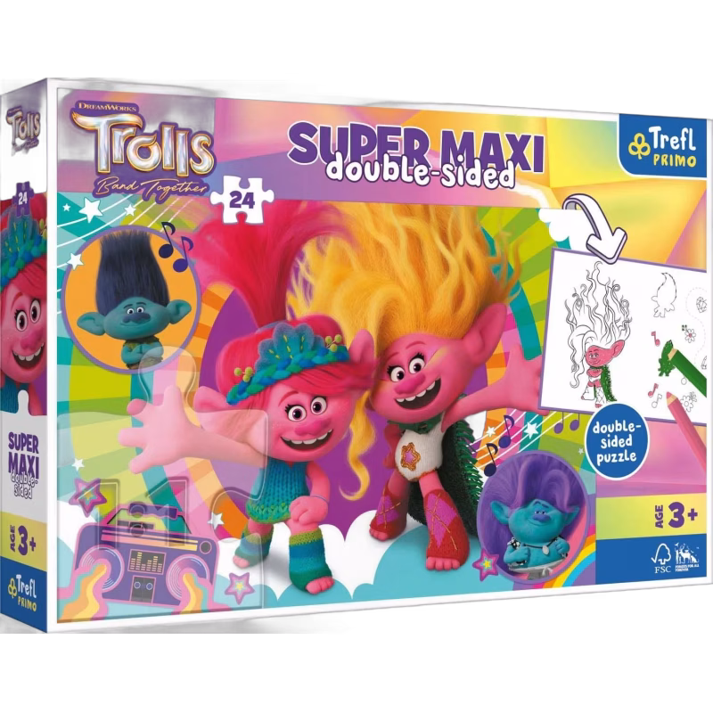 Trefl Primo Trolls 3 Super Maxi Pussel 24 Bitar