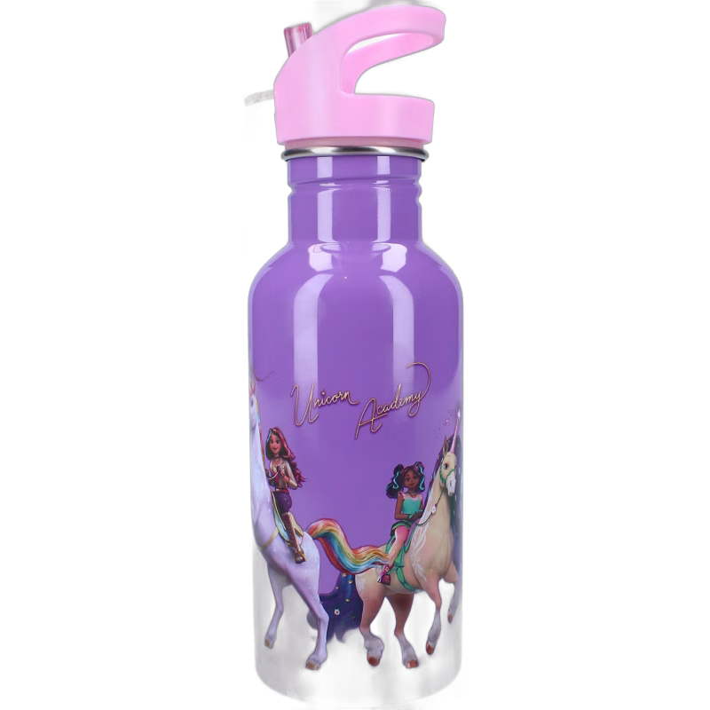 Unicorn Academy Vattenflaska 500ml Take A Sip, Lila