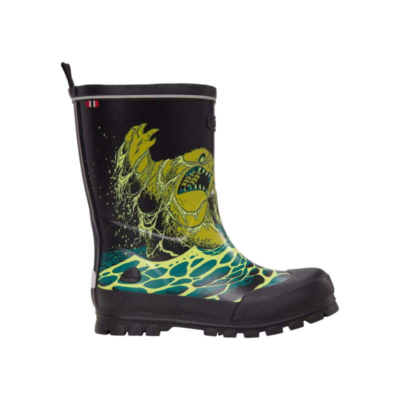 Viking Jolly Print Gummistövlar, Black/Blue Green, 23 - Bäst i test