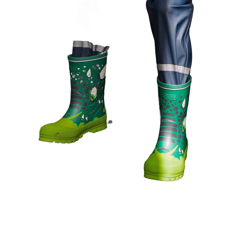 Viking Jolly Print Gummistövlar, Bottlegreen, 22
