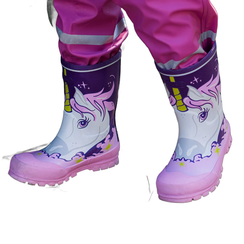 Viking Jolly Print Gummistövlar, Purple, 30