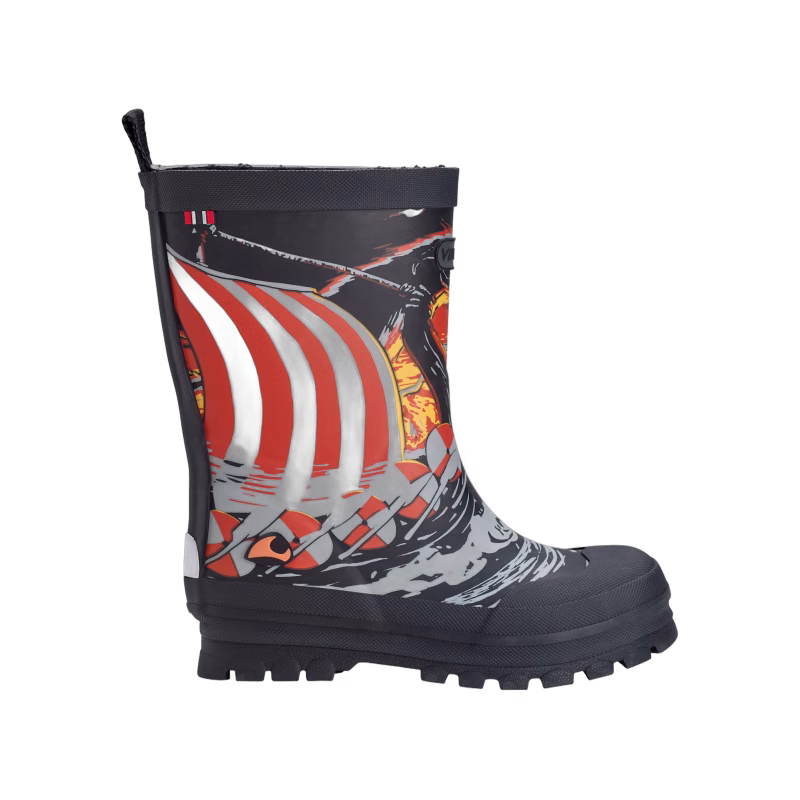 Viking Jolly Print Gummistövlar, Svart, 23