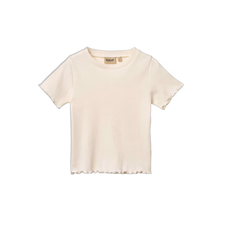 Wheat Alicia  Ribbad T-shirt, Ivory, 104