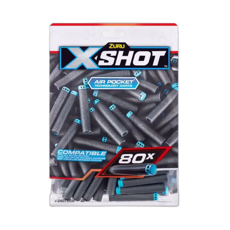 X-Shot Excel 80Pk Refill Darts Foilbag